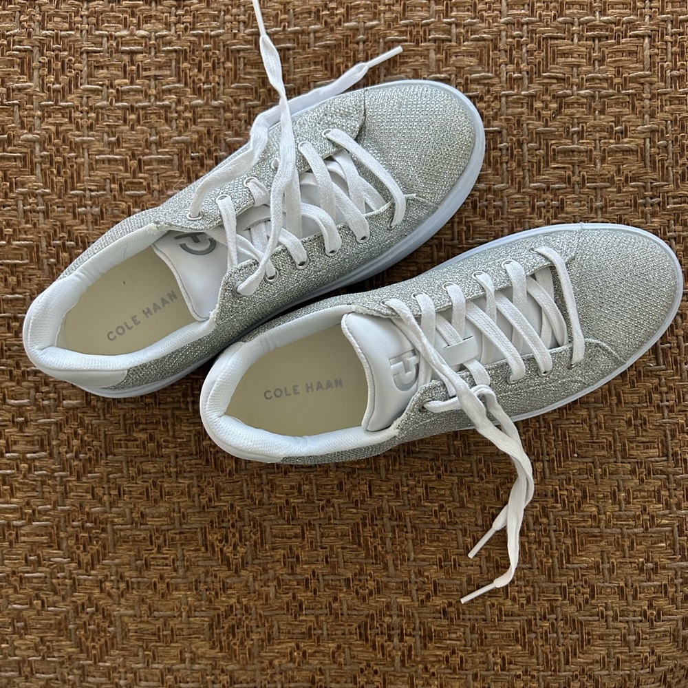 Cole Haan leisure shoes, silver iridescent, size 6B